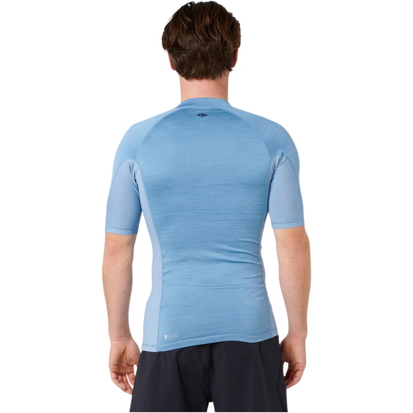 2026 Rip Curl Herre Dawn Patrol UPF Performance Kortærmet Lycra-vest 16CMRV - Faded Denim